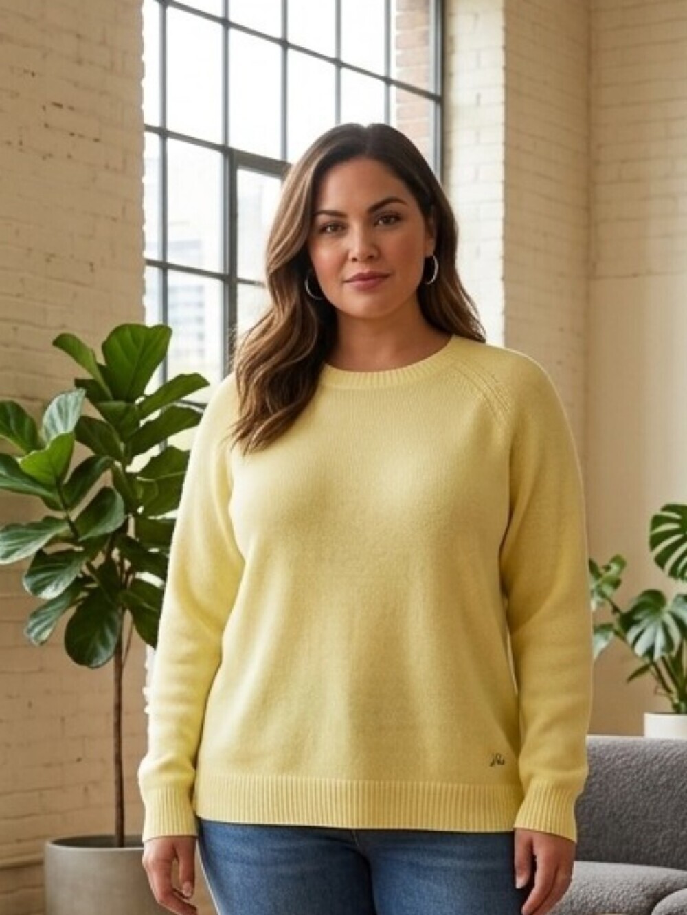 PURE collection 100% Cashmere Sweater Size 12 Yellow